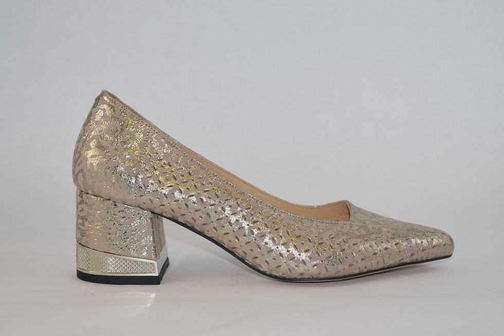 Thumbnail: Evromoda 308 Leather Block Heel Pump