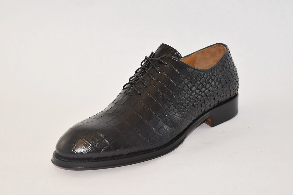 Thumbnail: Jo Ghost 5404 "Wholecut" Croc-Embossed Oxford Dress Shoe