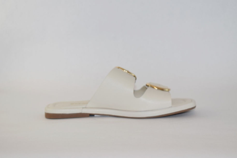 Thumbnail: Evromoda 13410 Leather Flat Sandals