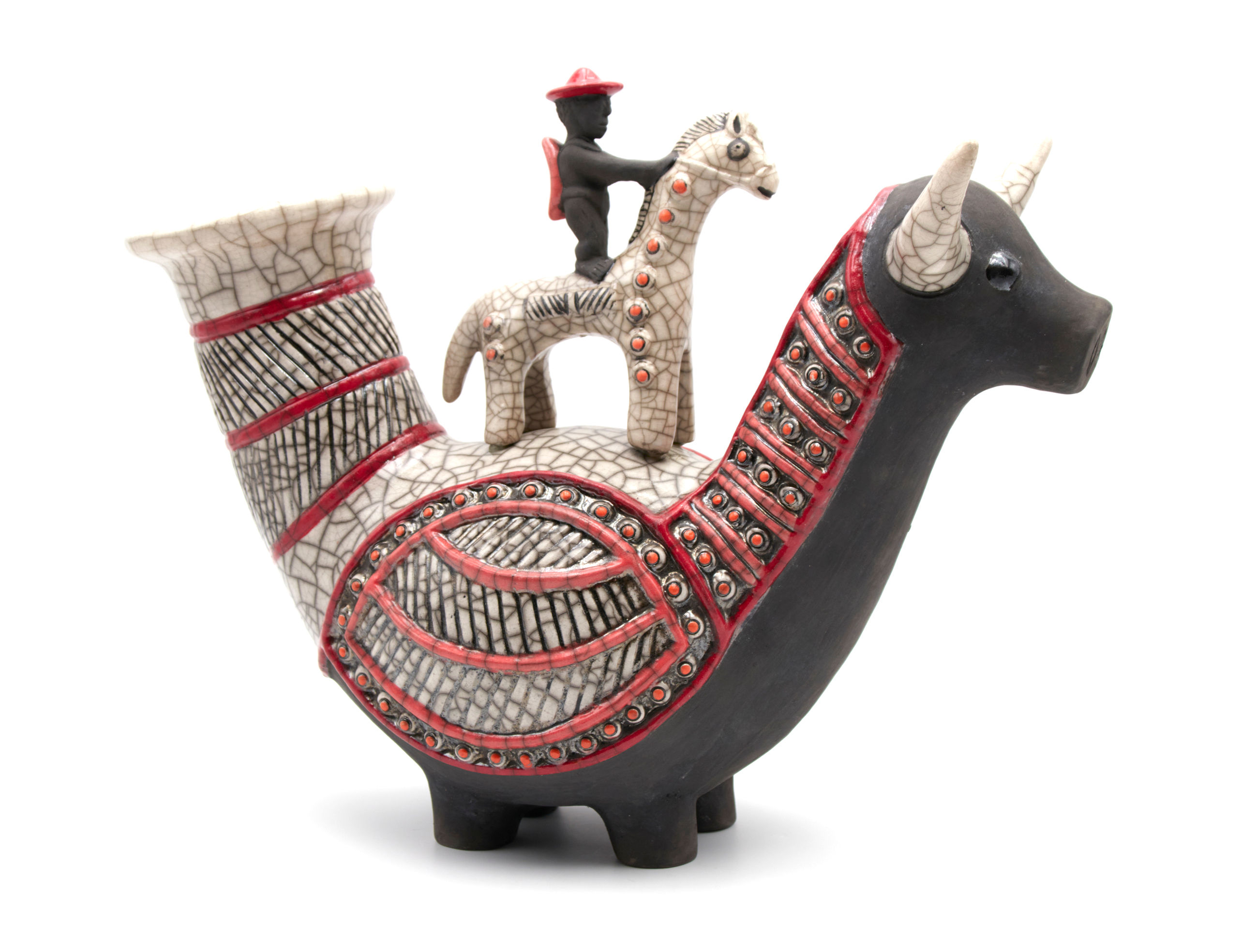 Pot de cavalier en raku