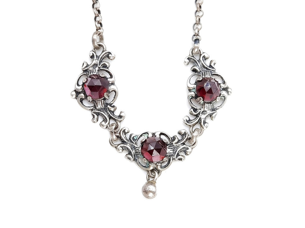 縮圖：1960年代835銀石榴石項鍊