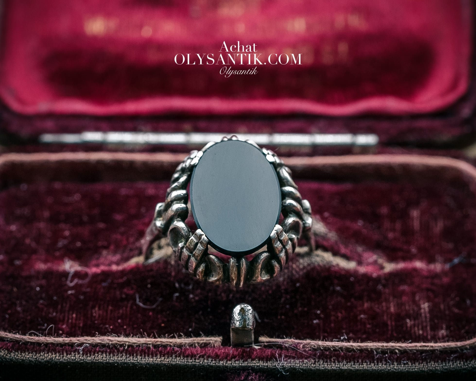 經典的Siegelring立體黑瑪瑙銀戒指