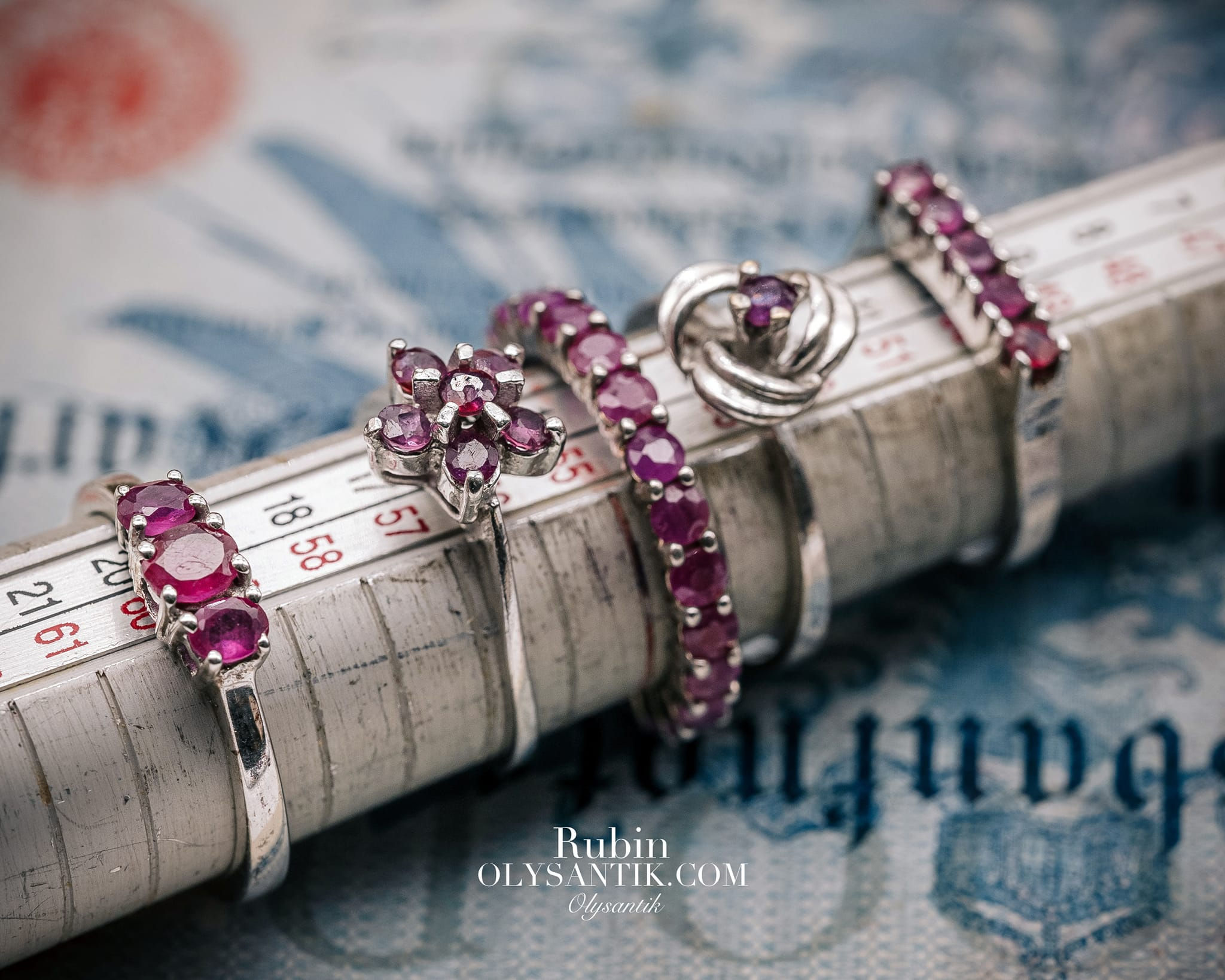 德國復古紅寶石銀戒