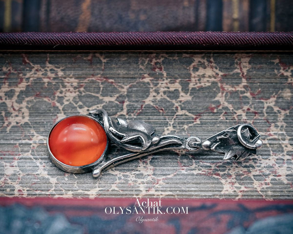 875銀瑪瑙手工銀墜