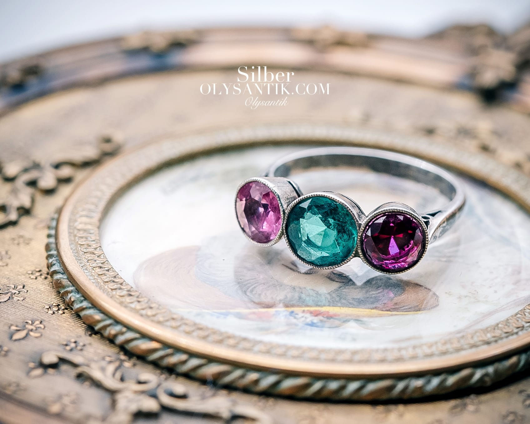 1920年代前後的835銀古董三石戒指