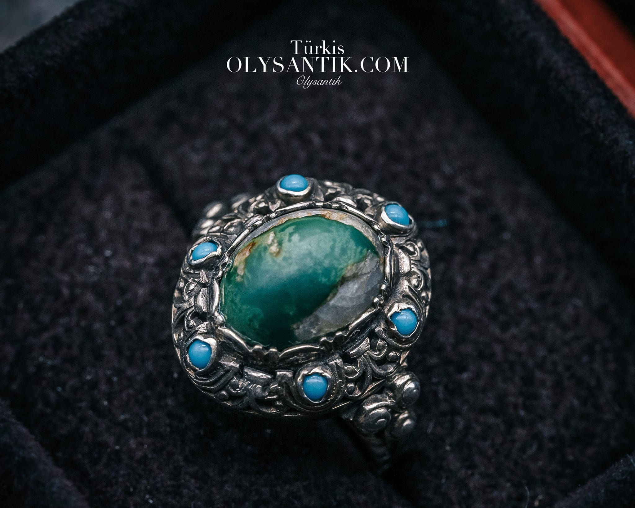 礦石的靈魂之眼｜1930s–1950s年代830銀 × 共生綠松石戒指