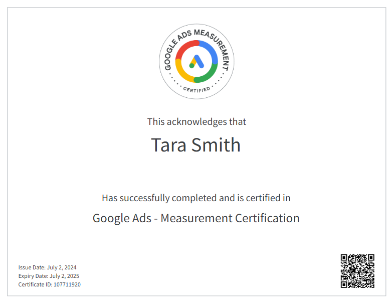 Google Ads Measurement Certification