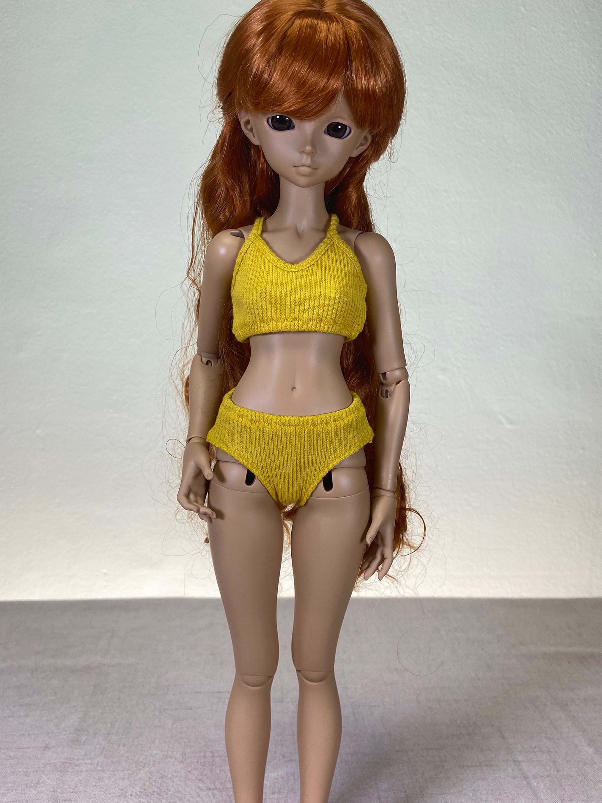 Bra and Panty set in mustard for MSD 1:4 scale doll