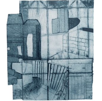 Lock Walk Collagraph