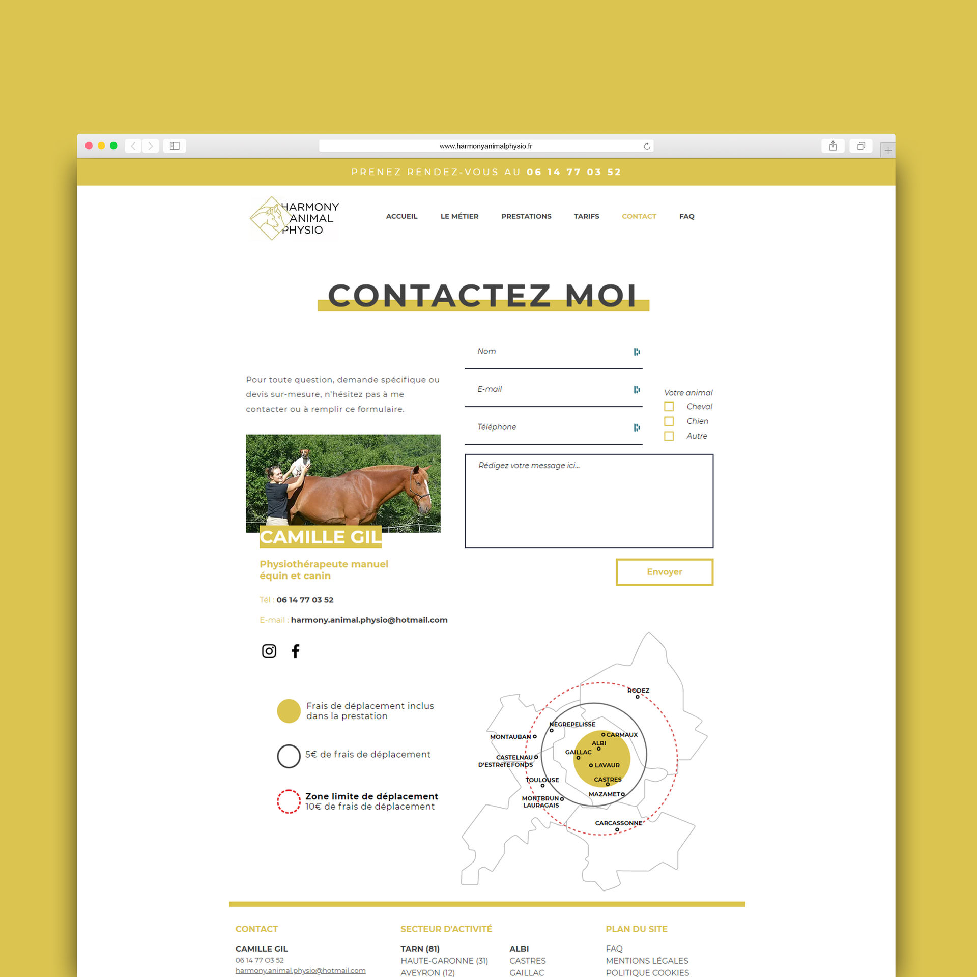 création identité visuelle et site internet Harmony Animal Physio Castres