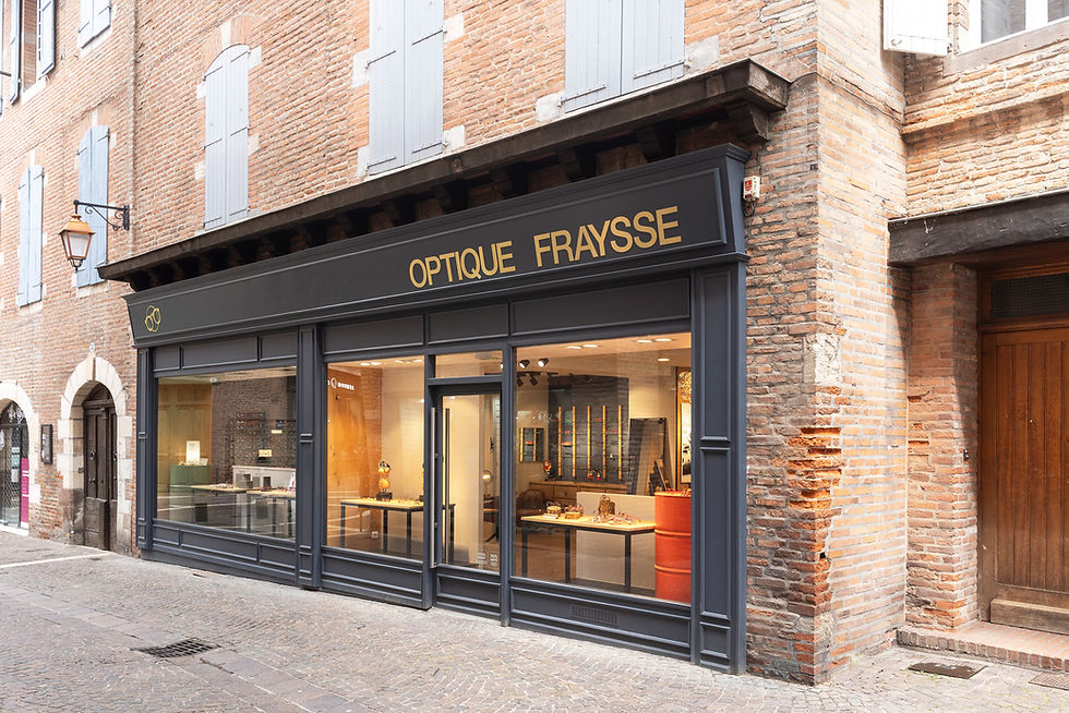 Façade boutique Optique Fraysse 38 rue de l'Hôtel de Ville Albi
