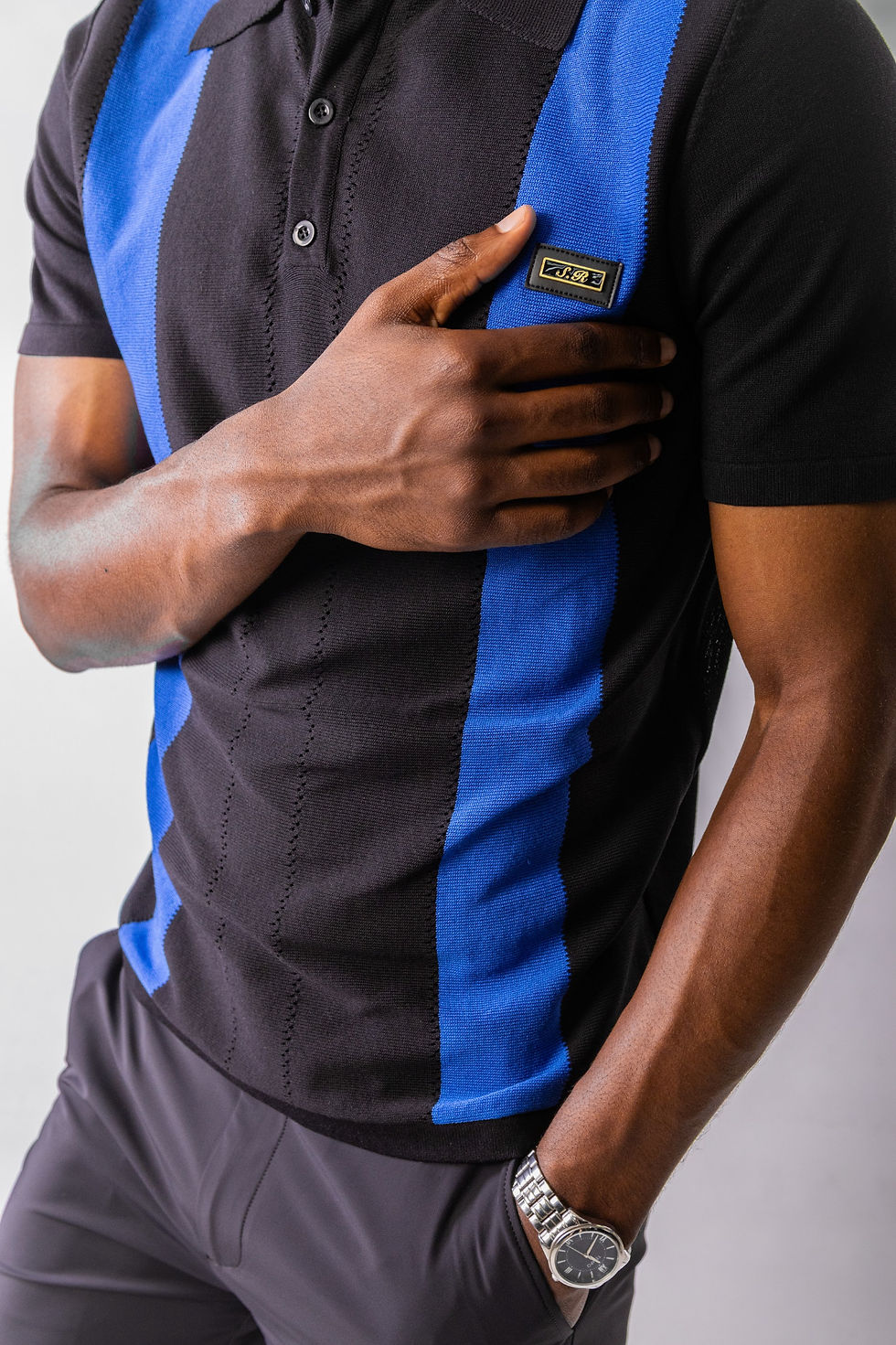 Thumbnail: Knitted SR Golf Shirt - Royal Blue