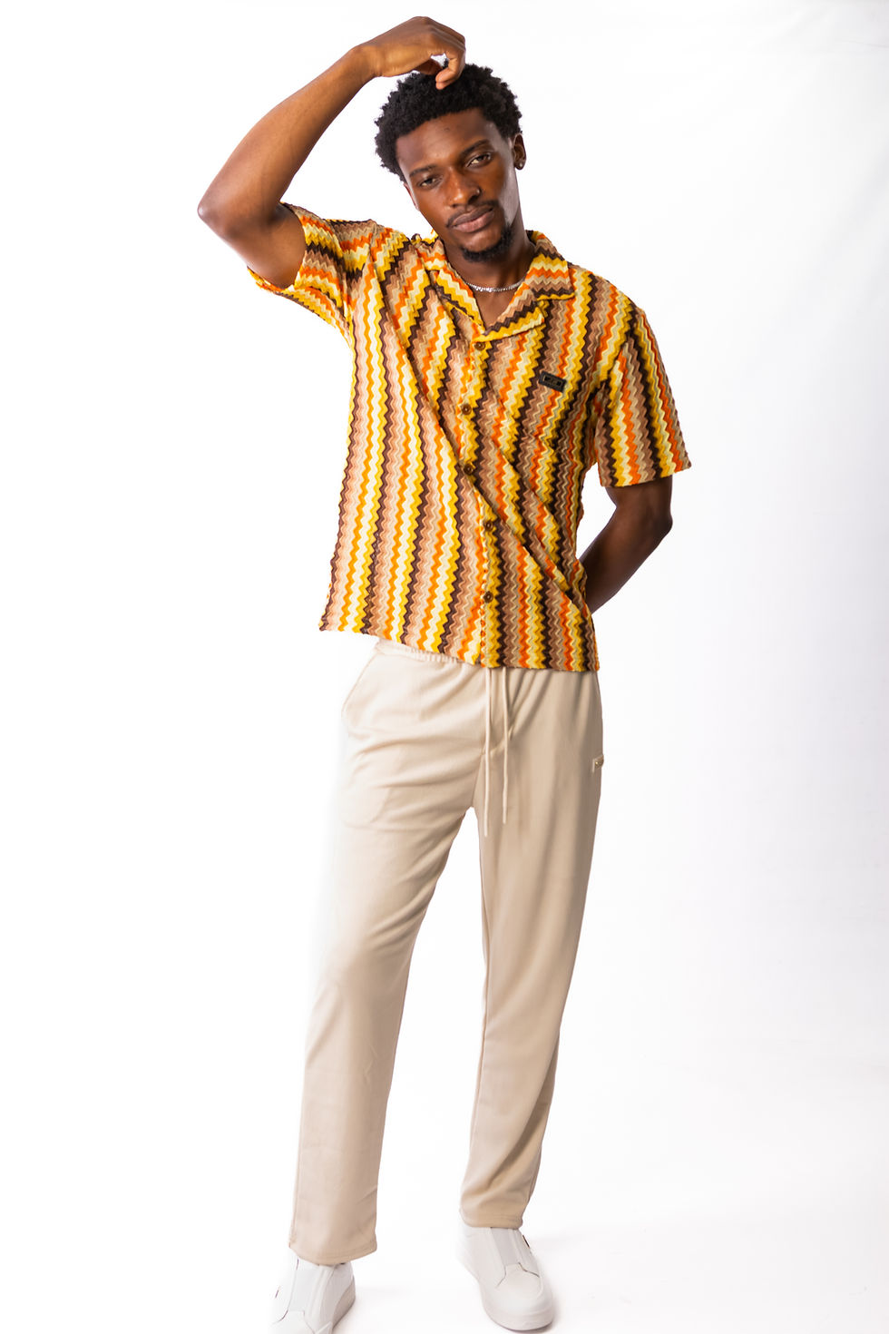Thumbnail: Knitted SR Golf Shirt -Orange