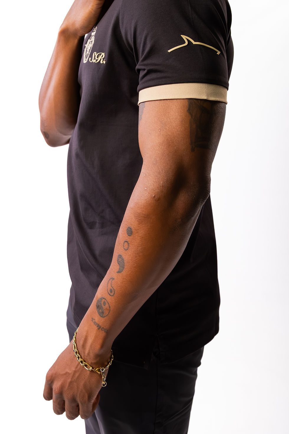 Thumbnail: Premium SR Golf Shirt - Black & Gold