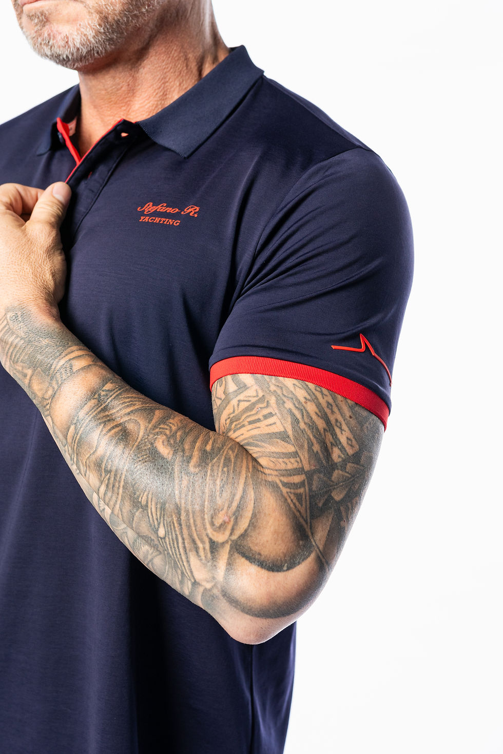 Thumbnail: Yachting Golfer Navy & Red