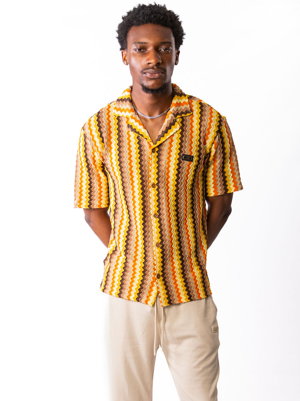 Thumbnail: Knitted SR Golf Shirt -Orange