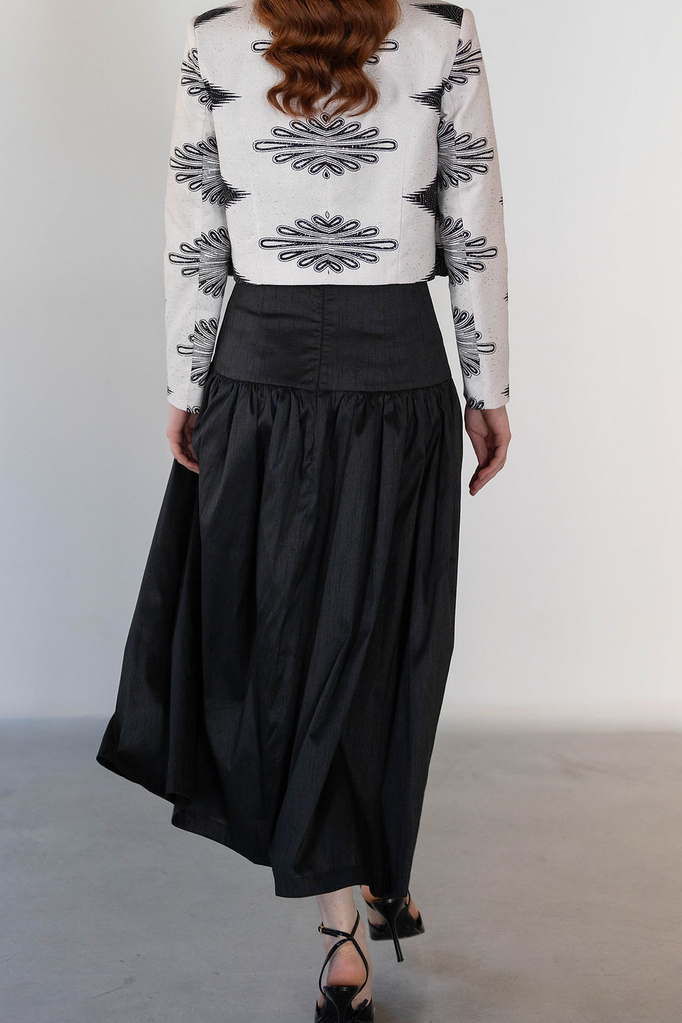 Thumbnail: Black Silk Midi Skirt