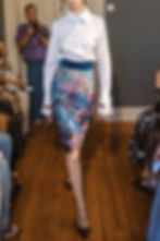 Floral Pencil Skirt in Blue