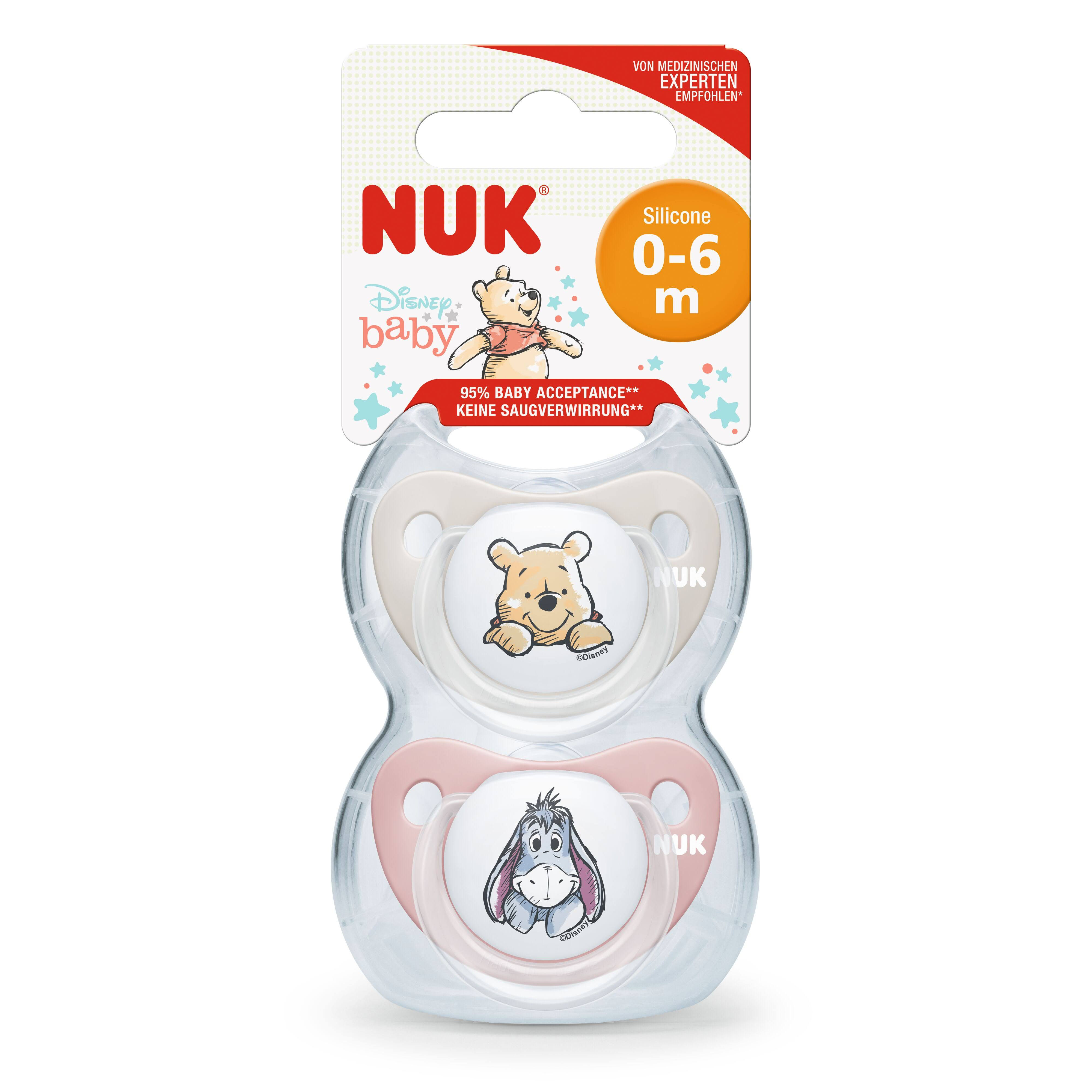 Nuk Disney Winnie Trendline Silicone Soother 0-6M, 2 Pcs