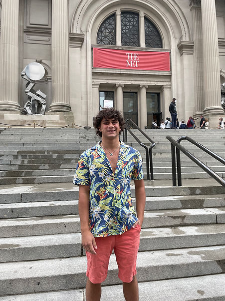 Remi Carrella on the steps of The Met.