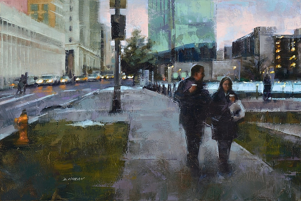 Dusk, 13th Street 24x36 oil