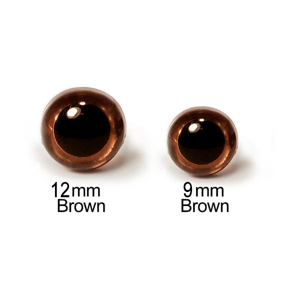 Brown plastic eyes for bunny pompom