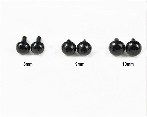 Black plastic eyes for animal pompom