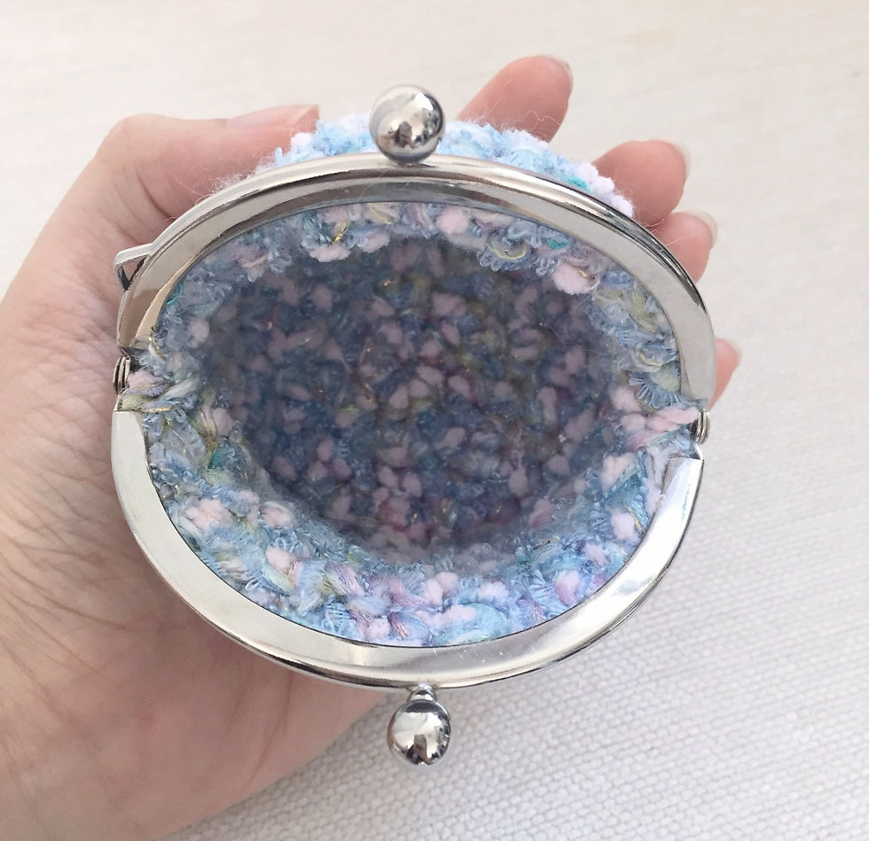 Thumbnail: Bead Sew In Clasp Coin Pouch Frame with Chain Holes 8.5cm