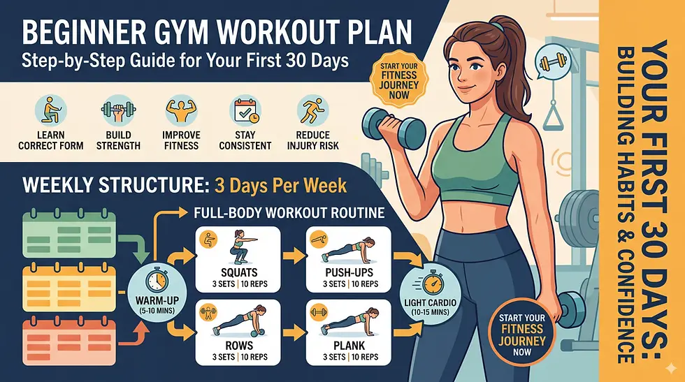 Beginner Gym Workout Plan: Step-by-Step Guide for Your First 30 Days