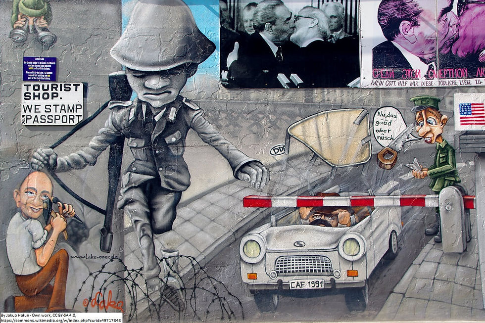 Conrad Schumann immortalisé sur l'East Side Gallery à Berlin.