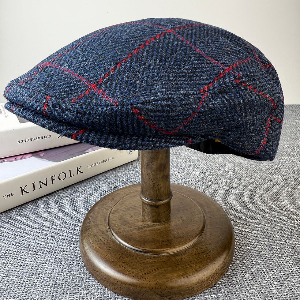 Thumbnail: Wool Herringbone Flat Cap