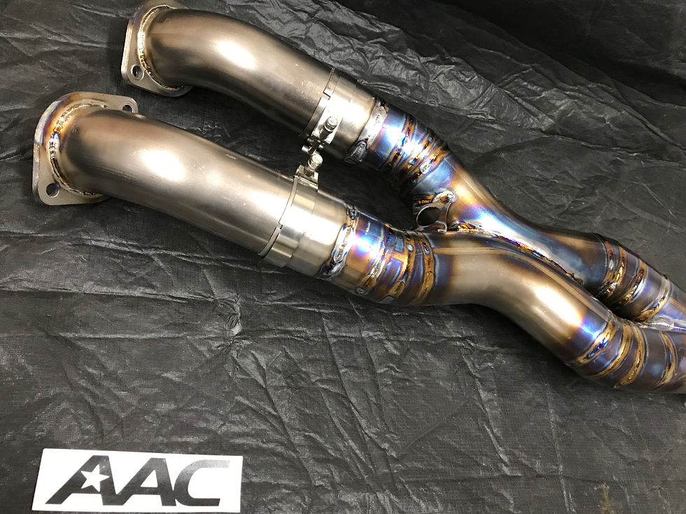 Thumbnail: AAC 09-18 Nissan R35 GTR Titanium Dual-76mm to 90mm Catless Mid-Pipe Section