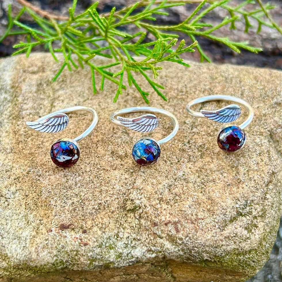 Thumbnail: SM101 Sterling Silver Angel Wing Ring