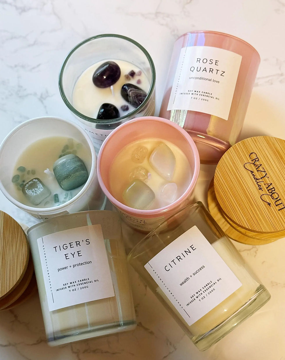 Thumbnail: Energy Crystals •Handmade Scented Candle • Positive Energy
