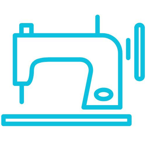Line drawing of sewing machine