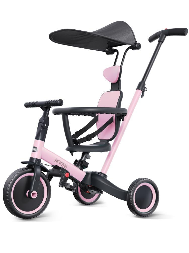 newyoo Tricycle for Toddlers 1-3 Toddler Tricycle with Push Handle and Canopy To