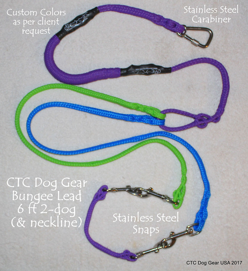 Thumbnail: CTC Dog Gear 2-dog Bungee Line with neckline