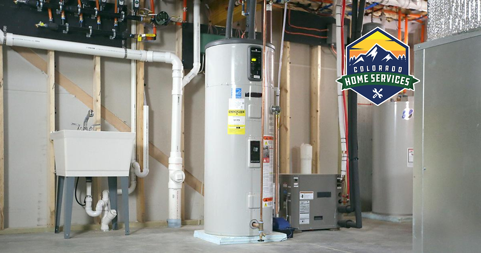 Heat pump water heater installed in a Colorado home basement