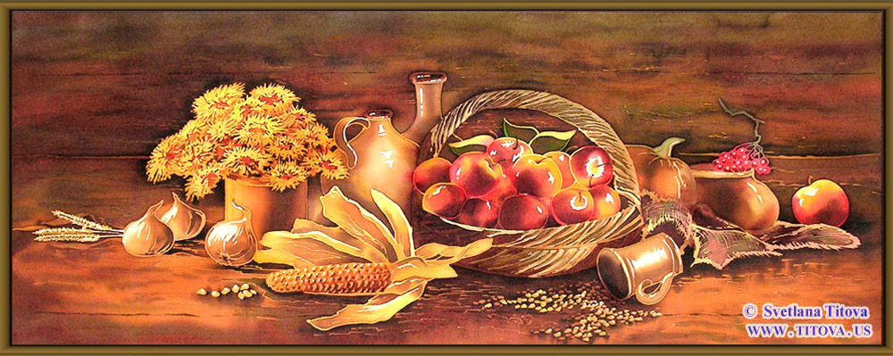 Silk Painting. Size 16"h x 40"w