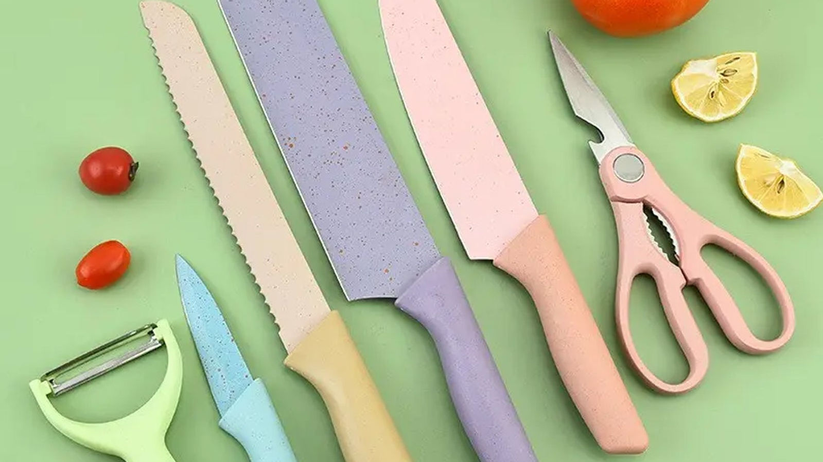 Colorful 6-Piece Non-Stick Steel Chef Knife Set