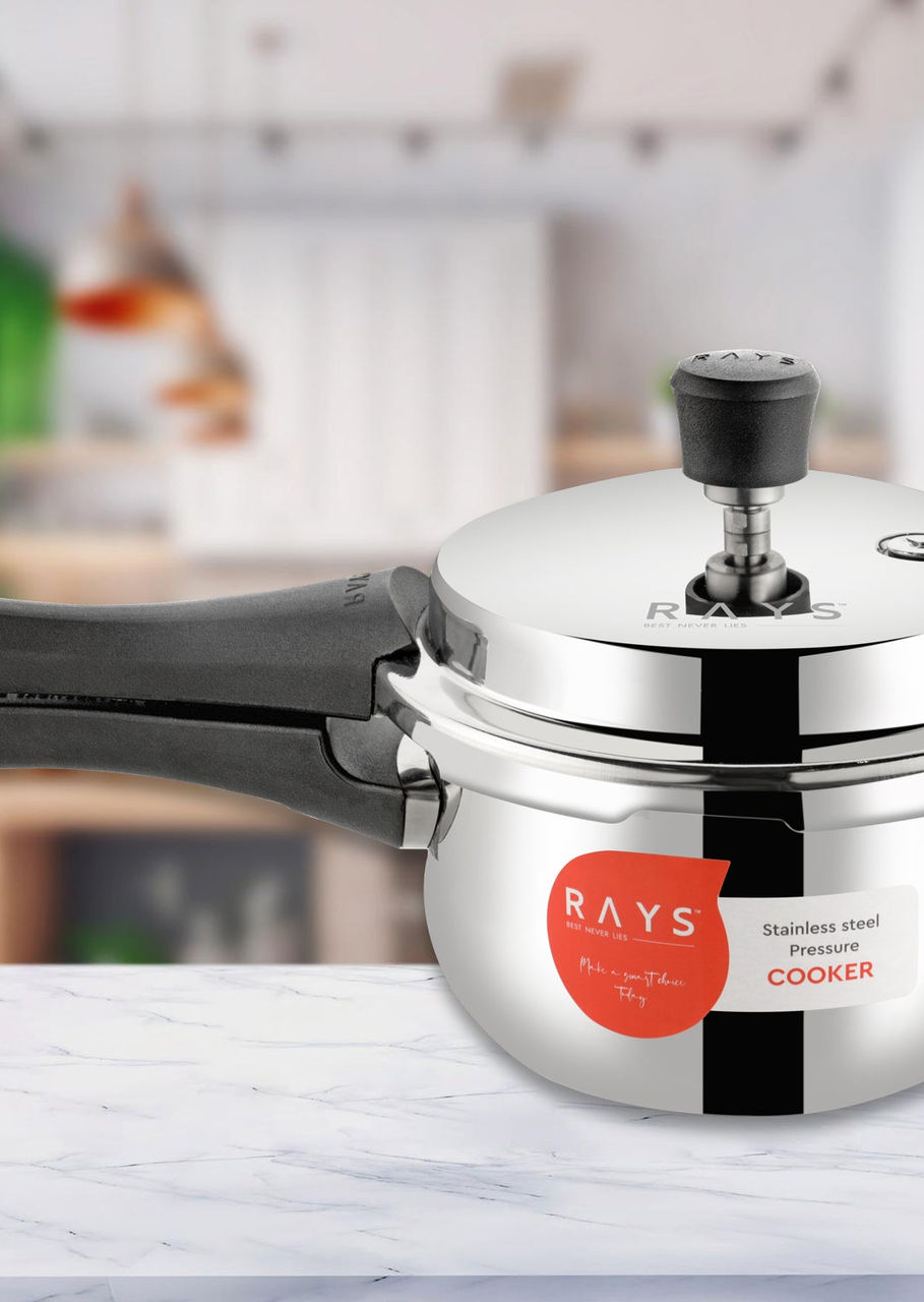 Stainless Steel Rays Fusion Pressure Cooker (2.5L, 5-Year Warranty)