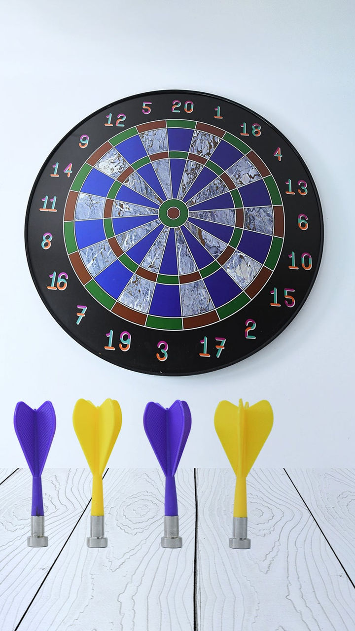 Magnetic Dart Board Game Set with 6 Soft-Tip Darts