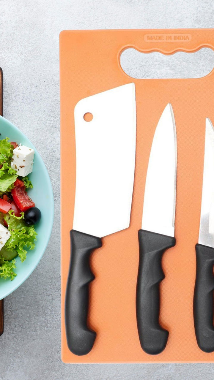 5-Piece Chopping Board with Knife Set
