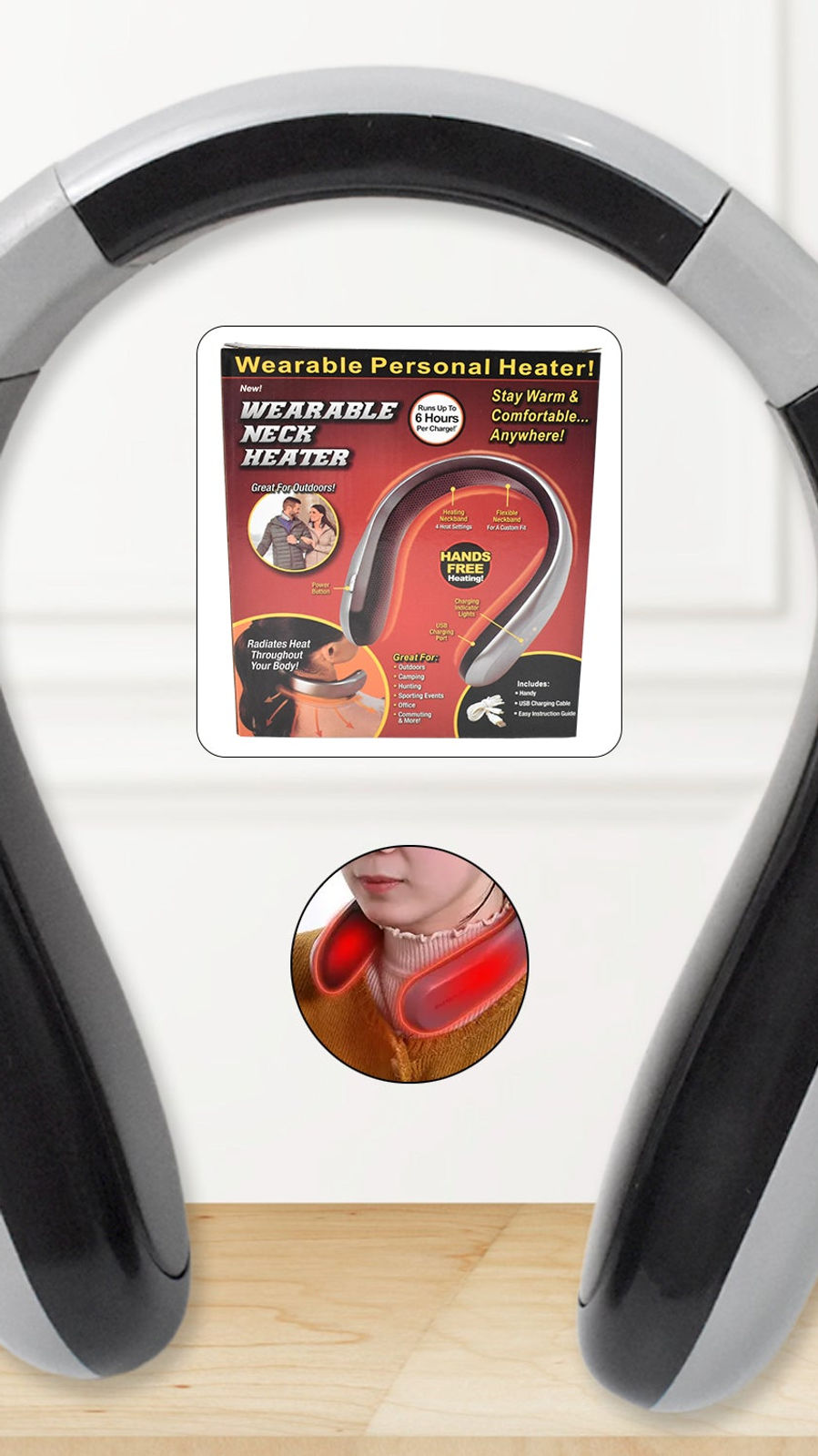 USB Type-C Rechargeable Wearable Neck Heater