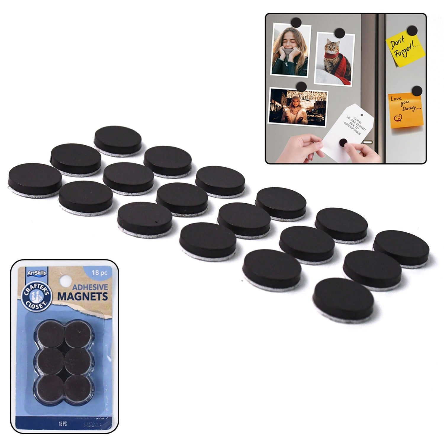 Adhesive-Backed Magnetic Tape Strips (18 Pcs)