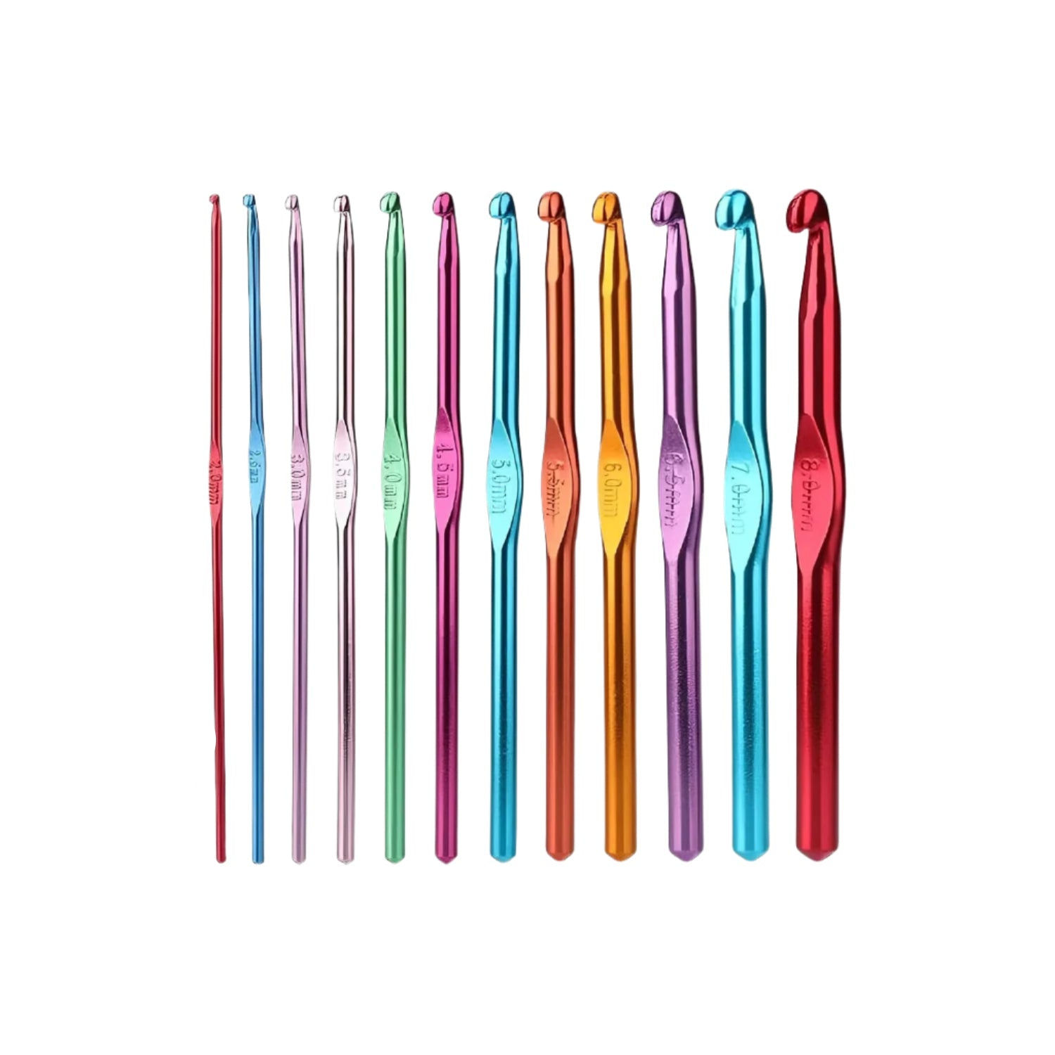 Aluminum Multicolor Knitting Needles Crochet Kit (12 Pcs)