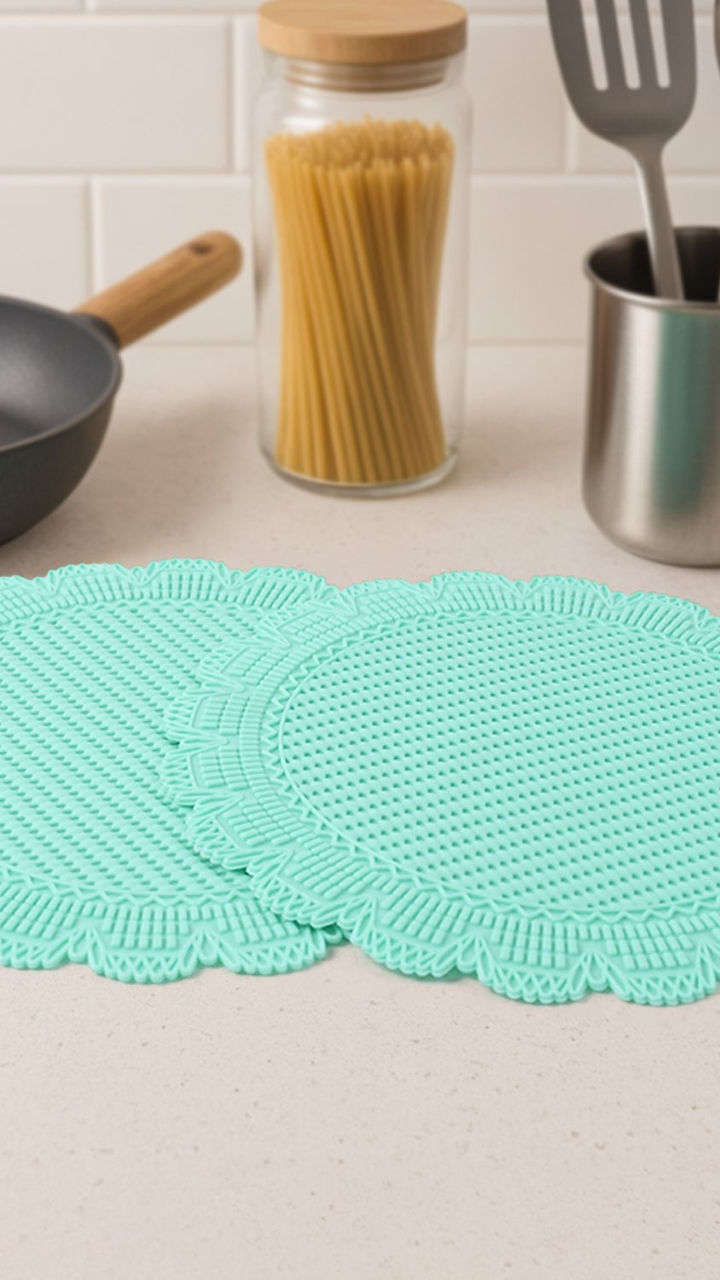 Silicone Round Heat Resistant Mat Set (2 Pcs)
