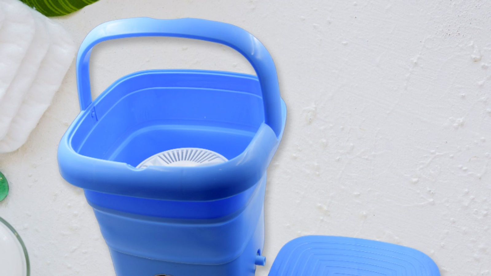 Mini Foldable Washing Machine with Drain Basket for Travel & Baby Clothes