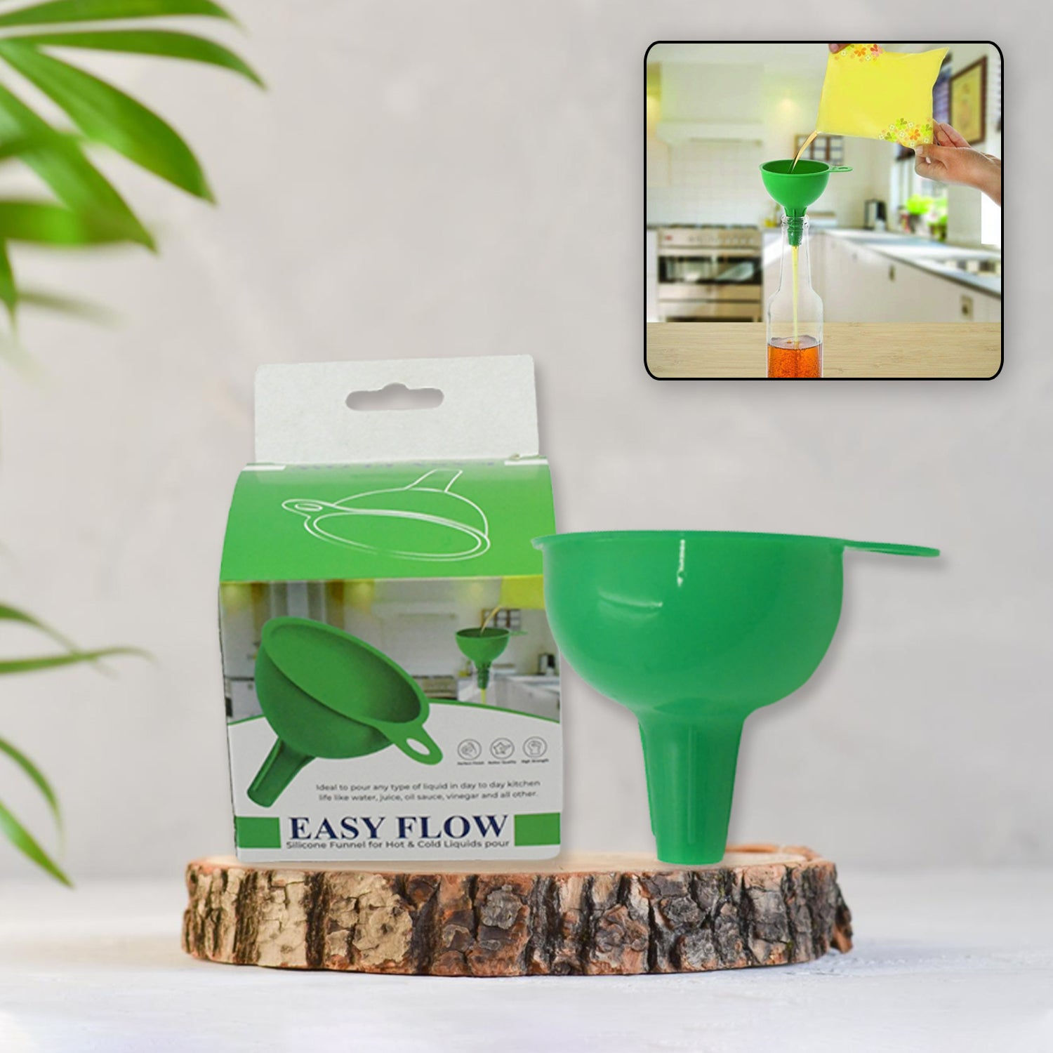 Silicone Funnel For Pouring Oil, Sauce, Water, Juice And Small Food-Grains