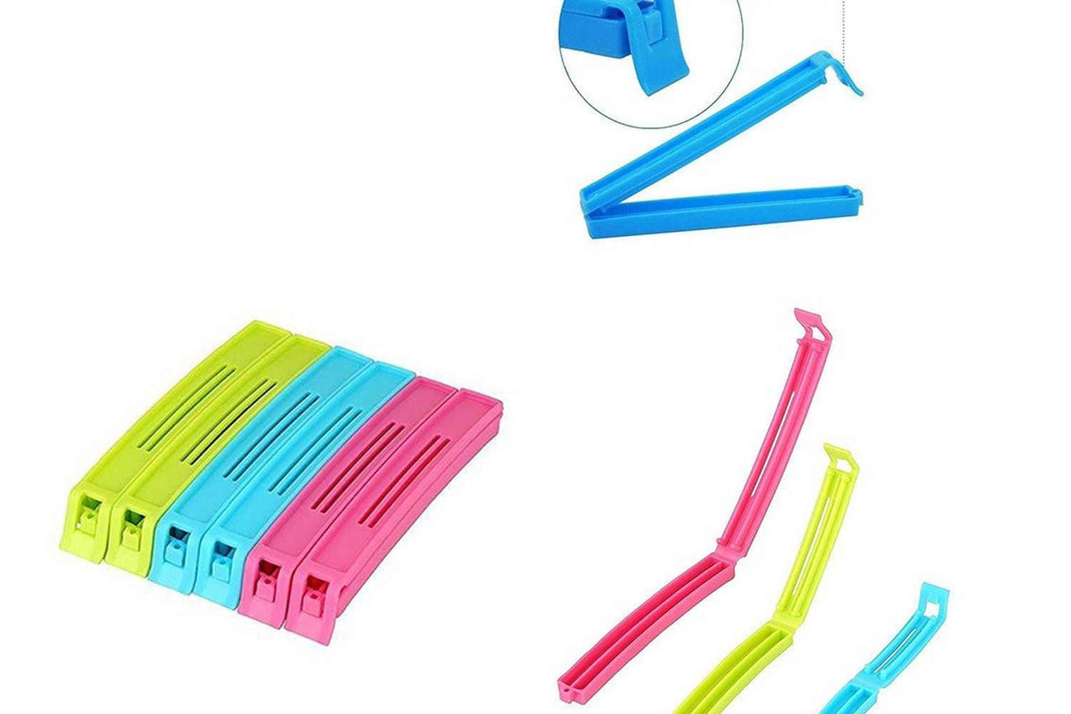 Plastic Snack Bag Clip Sealer Set (18 Pcs, Multicolour)